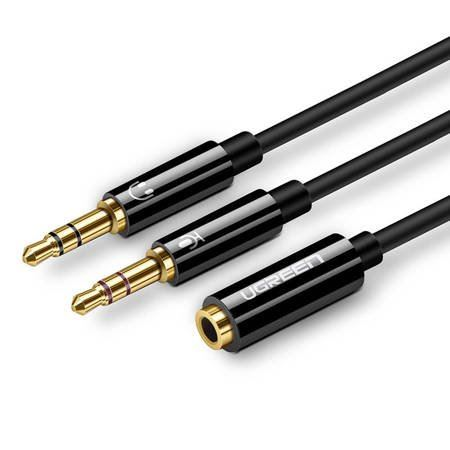 Ugreen 20898 audio kabel 0,2 m 2 x 3.5mm 3.5mm Zwart