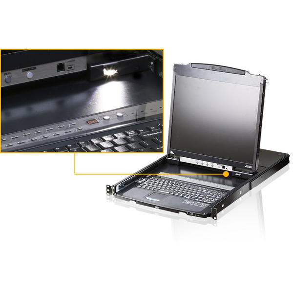 ATEN CL5800N rack-konsol 48,3 cm (19") 1280 x 1024 pixel Metal Sort 1U