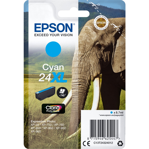Epson Elephant C13T24324012 blækpatron 1 stk Original Højt (XL) udbytte Blå