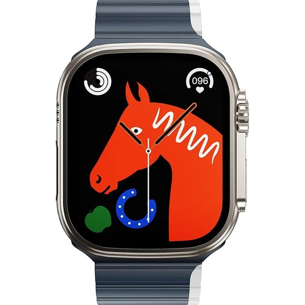 Apple Watch Series 10 46 mm HOCO AS102 Pótszíj Egyedi Méret, Mágneses, Sötétszürke/Világoskék