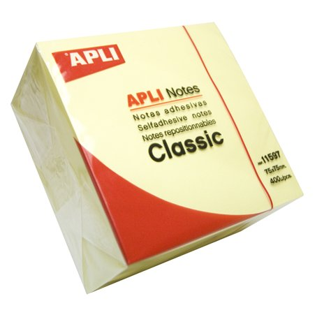 Apli 75x75mm öntapadó jegyzettömb (400db) - Sárga (11597)