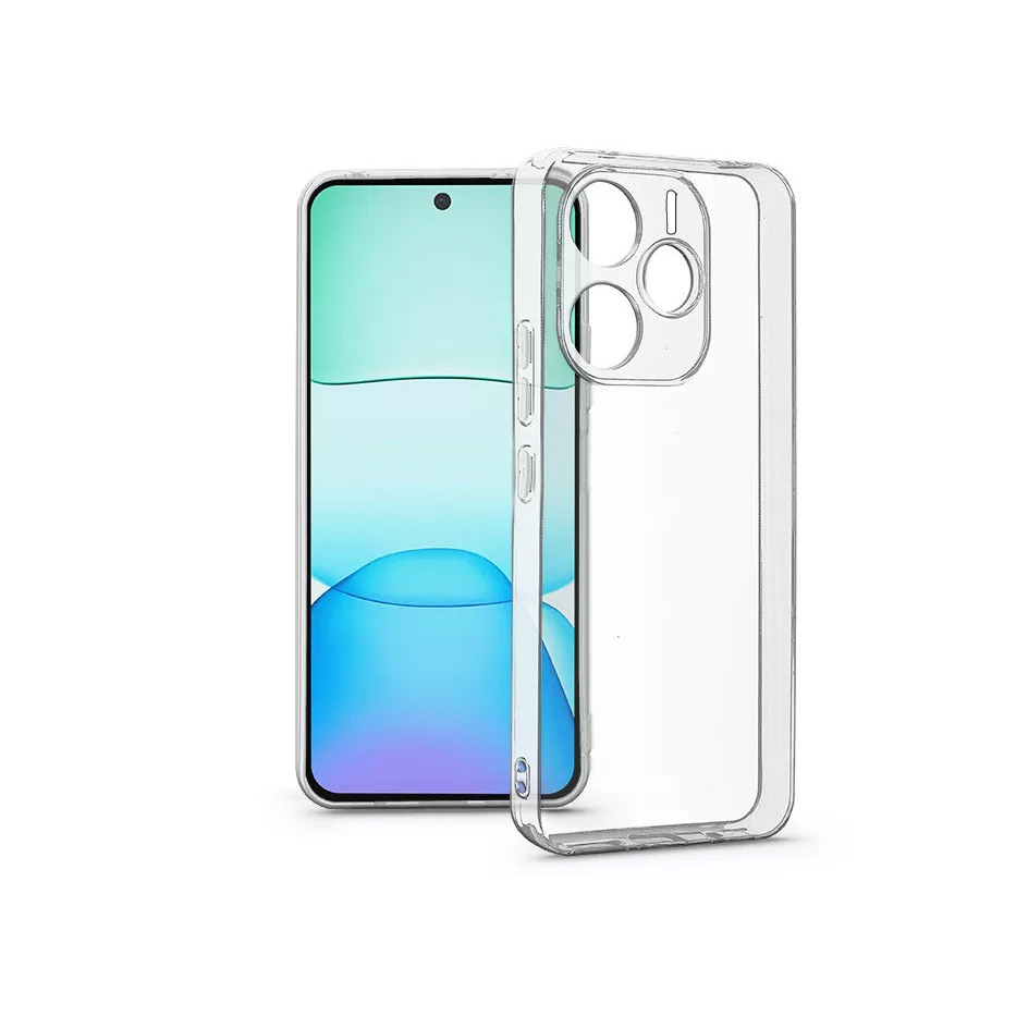 Haffner Clear Case kameravédős szilikon tok - Xiaomi Redmi Note 14 4G/Note 14 5G- átlátszó (HF367090)
