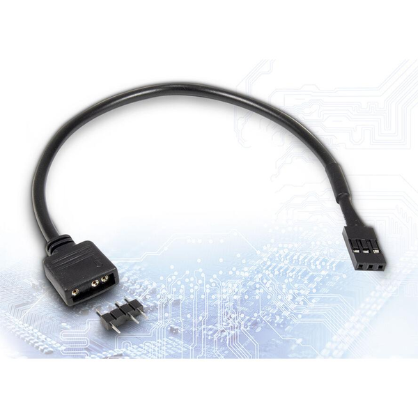 Inter-Tech Adapter 1x 3pin 5V RGB -> 1x VDG-Anschluss, 20cm retail
