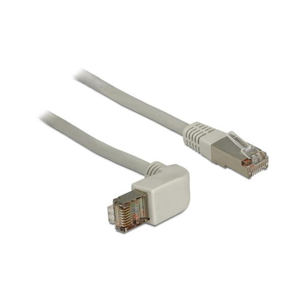 DELOCK Patchkabel gewinkelt RJ45 S/STP Cat6A 1.00m grau