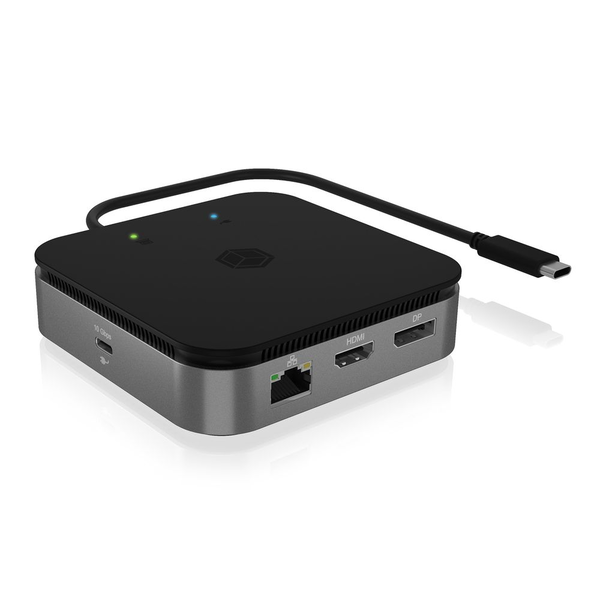 ICY BOX IB-DK408-C41 Ledningsført USB4 Anthracit