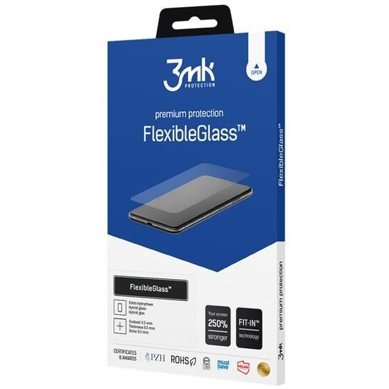 3mk гъвкав стъклен скрийн протектор, 2.5d, гъвкав, 0.3mm, 7h, прозрачен, съвместим с: CAT S62 Pro