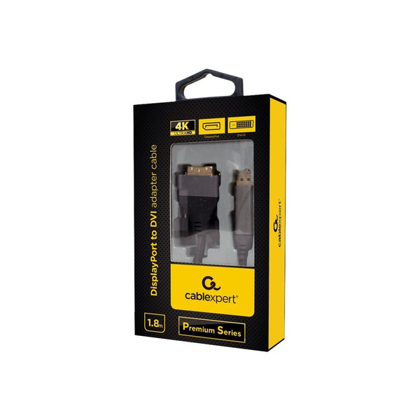 Gembird kabelový adaptér CC-DPM-DVIM-4K-6 1,8 m DisplayPort DVI černý