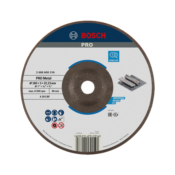 BOSCH Darabolótárcsa hajlított Expert for Metal 180 x 3 mm