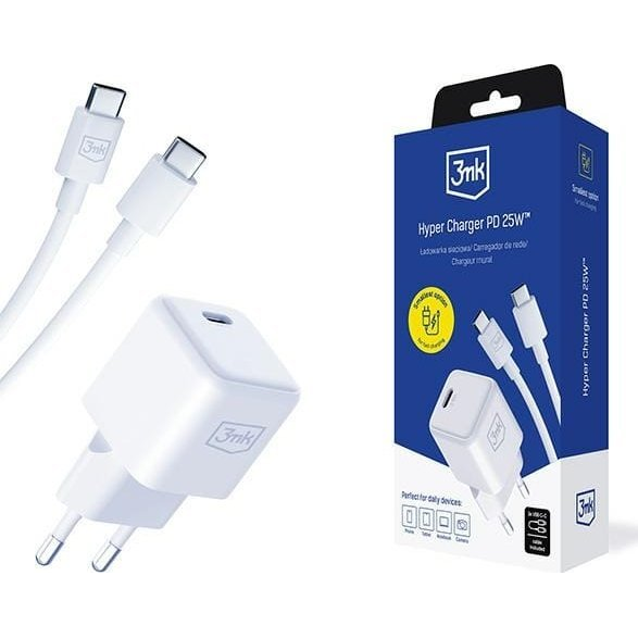 Ładowarka 3MK 3mk síťová nabíječka Hyper Charger PD 25W + kabel USB-C