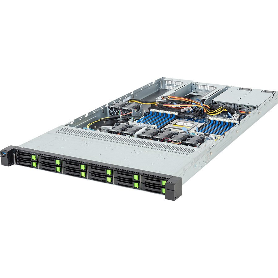GIGABYTE R163-ZG2-AAJ2 Rev. 3.x AMD SoC Socket SP5 Rack (1U) Čierna, Oceľ