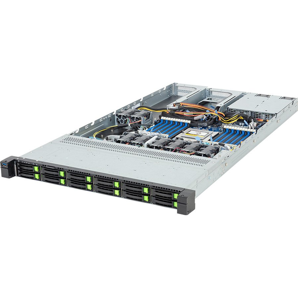 GIGABYTE R163-ZG2-AAJ2 Rev. 3.x AMD SoC Socket SP5 Rack (1U) Zwart, Staal
