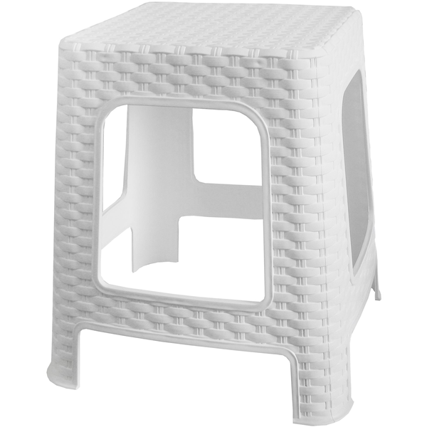 MEGAPLAST puff I 36x33x33 cm, polyrattan, fehér