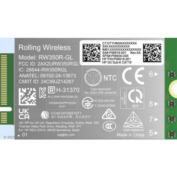 HP 5G Sub-6 WWAN interface-kort/adapter Intern