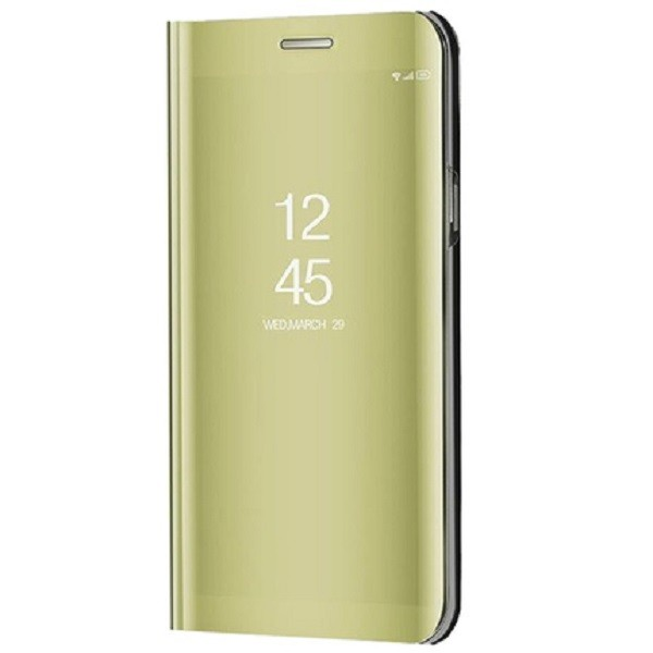 Huawei Mate 30 / 30 5G, Oldalra nyíló tok, hívás mutatóval, Smart View Cover, arany (utángyártott) (89912)