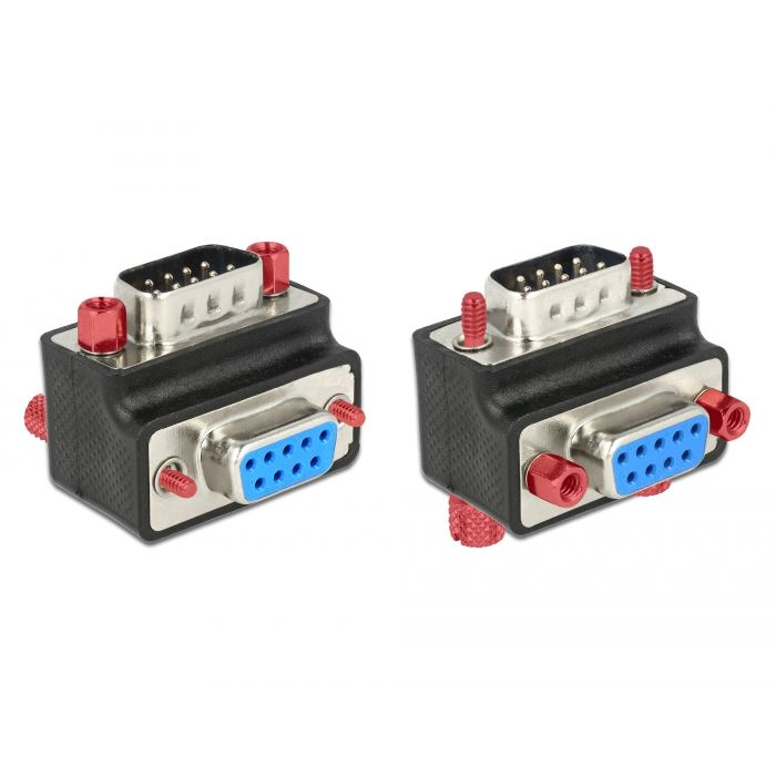 Delock Sub-D 9 tűs apa > anya 90 fokos szögben (65593) (delock65593)