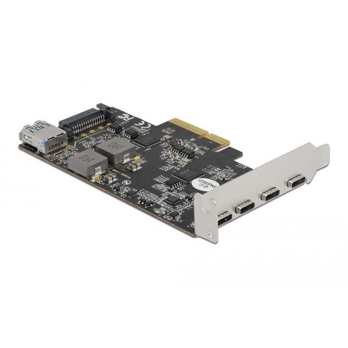 Delock PCI Express x4 kártya - 4 x USB-C + 1 x belső USB-A (90059) (del90059)