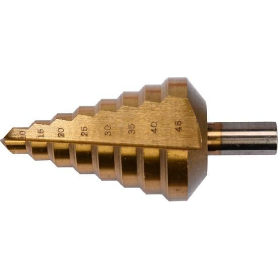 YATO Lépcsős fúró 10-45mm 8 lépcsős HSS Titán-nitrid (YT-44742)