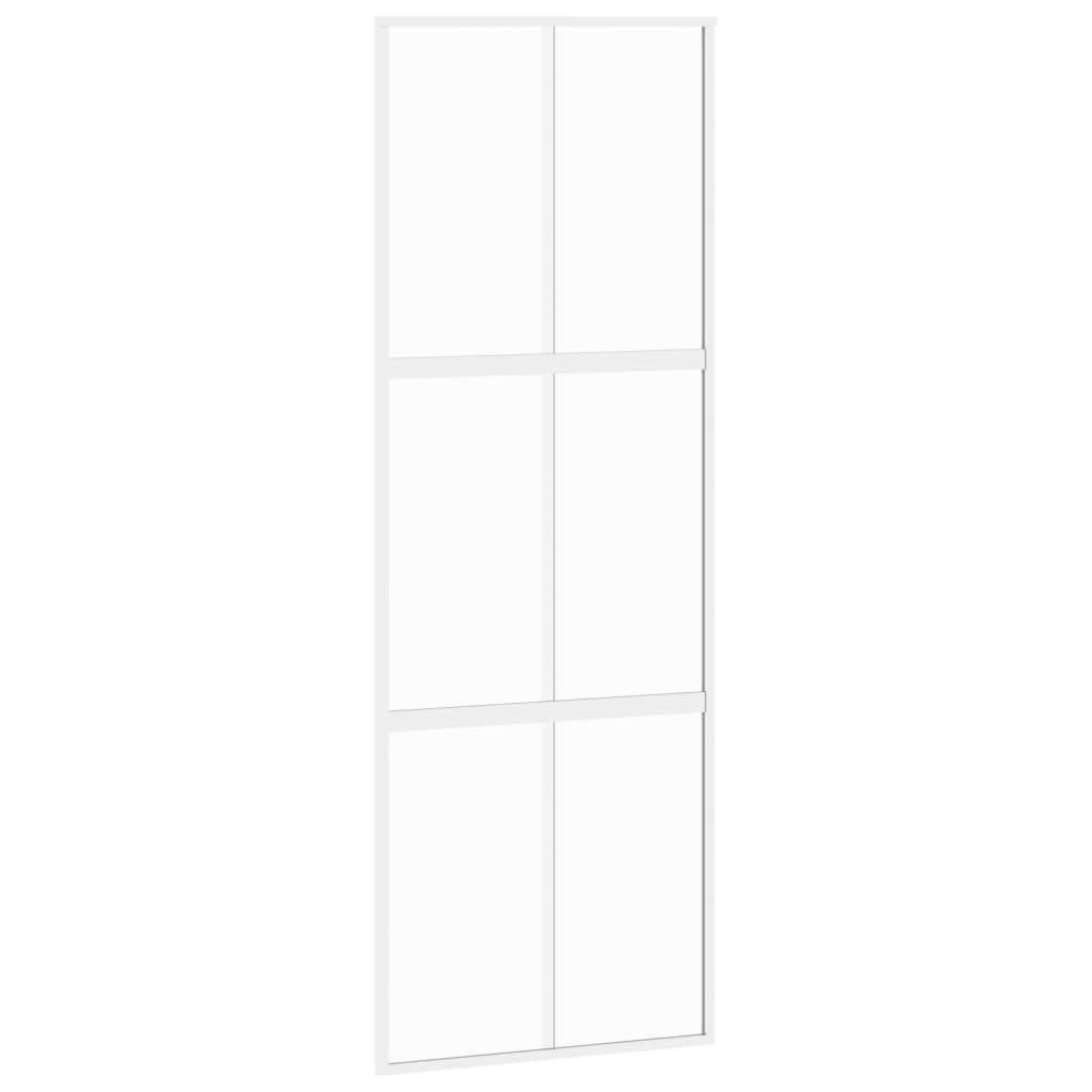 fehér edzett üveg és alumínium tolóajtó 76 x 205 cm (155216)