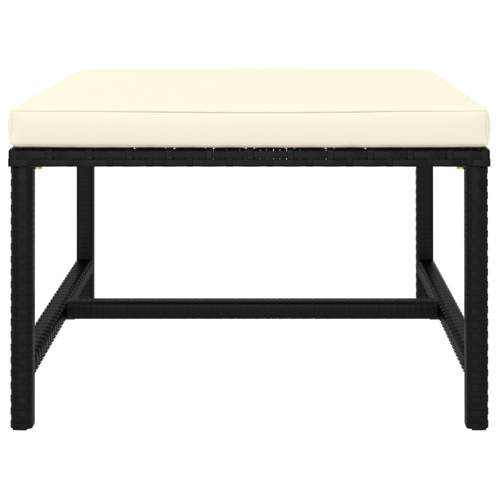 fekete elemes polyrattan lábtartó párnával (313509)