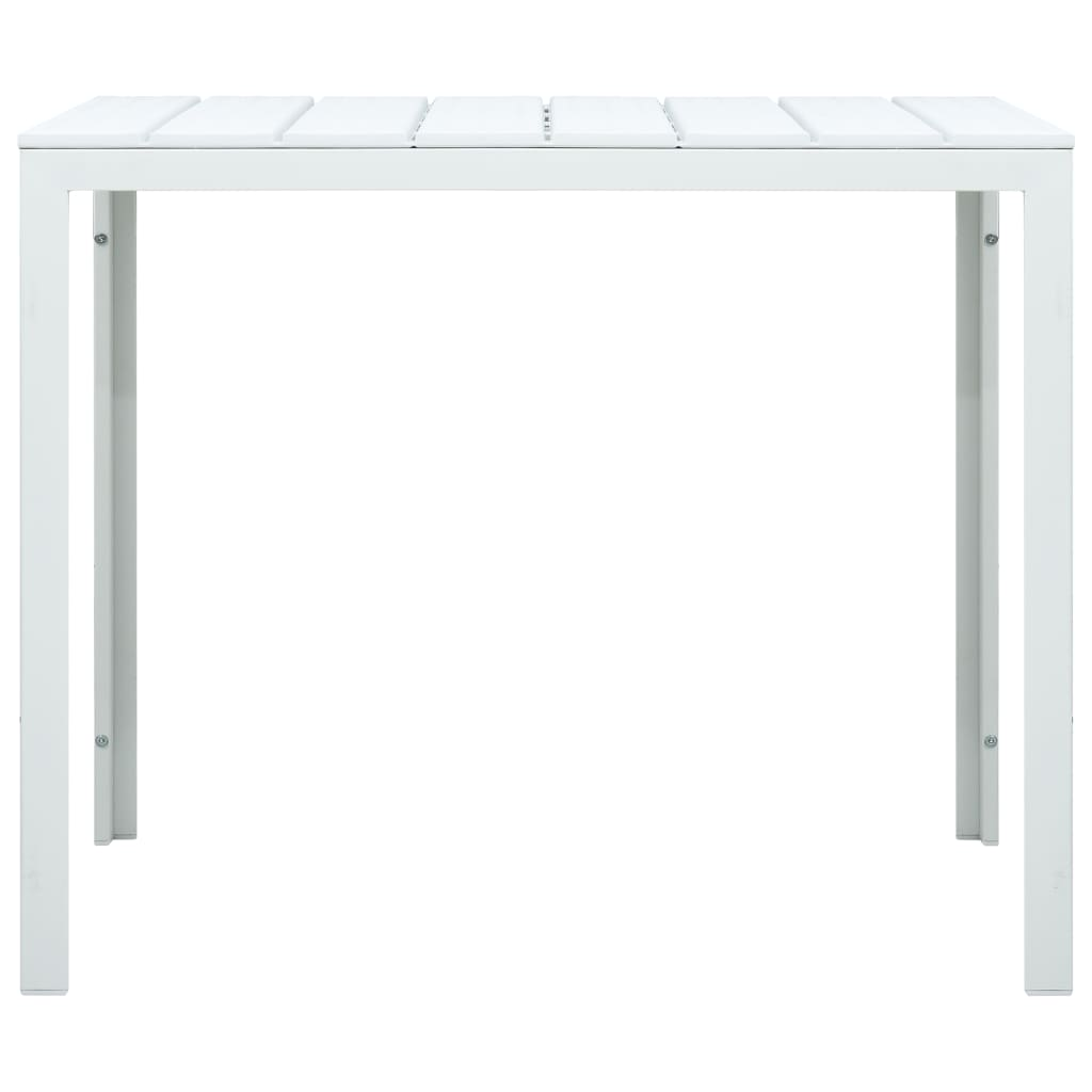 fehér fautánzatú HDPE dohányzóasztal 78 x 78 x 74 cm (47881)