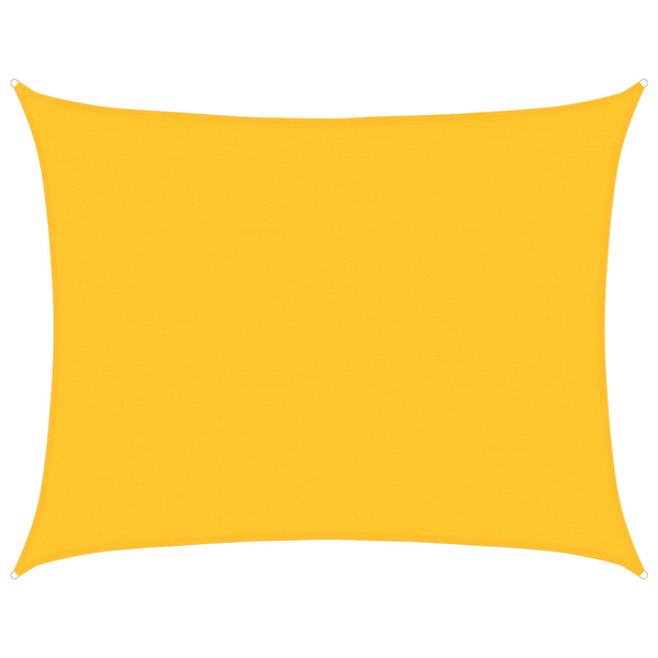 sárga négyszögletű HDPE napvitorla 160 g/m² 6x7 m