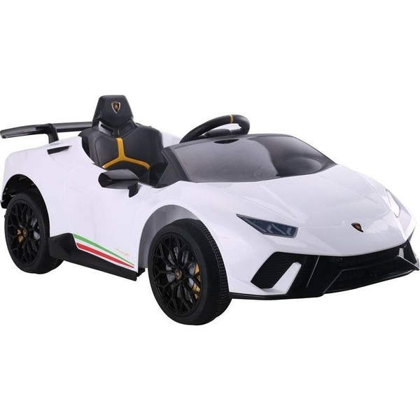 Lamborghini Huracan 12V 4 Motoros/4x35W/Elektromos Kisautó 2.4GHz Szülői Távirányítóval, Nyitható Ajtóval ,EVA Kerekekkel Fehér 6571
