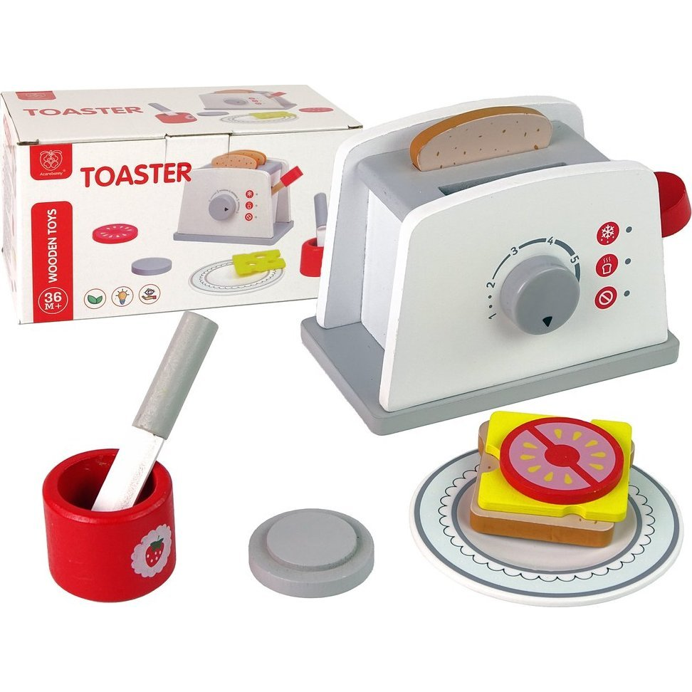 Fából Készült Kenyérpirító Reggeli Tartozék Gomb Gyerekeknek (13251)