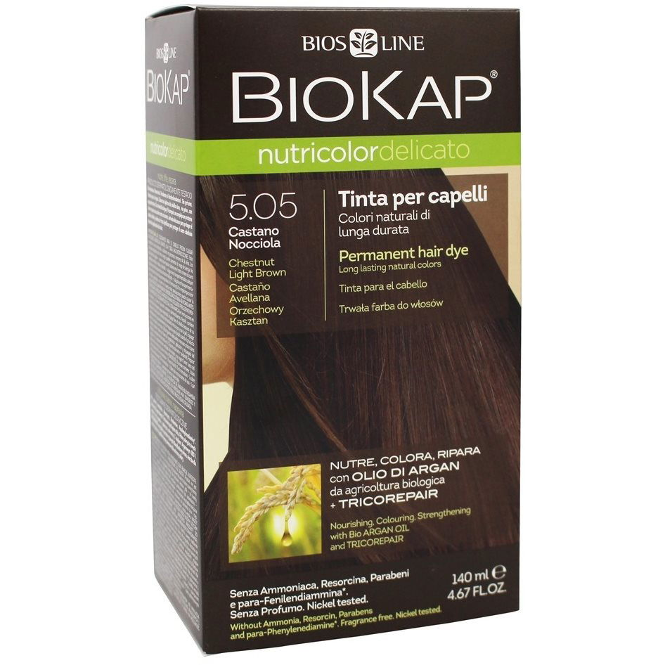 BIOKAP Nutricolor Delicato Chestnut Light Brown Gentle Dye 5.05 140 ml (8030243010445)
