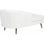 Chaise Lounge Bouclé Derecho Diseño Moderno Tapicería Patas Metal Negras Blanco Crema Allier - Blanco