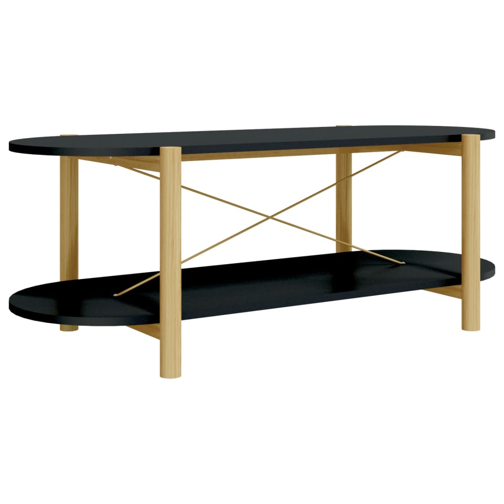 fekete szerelt fa dohányzóasztal 110x48x40 cm (345688)