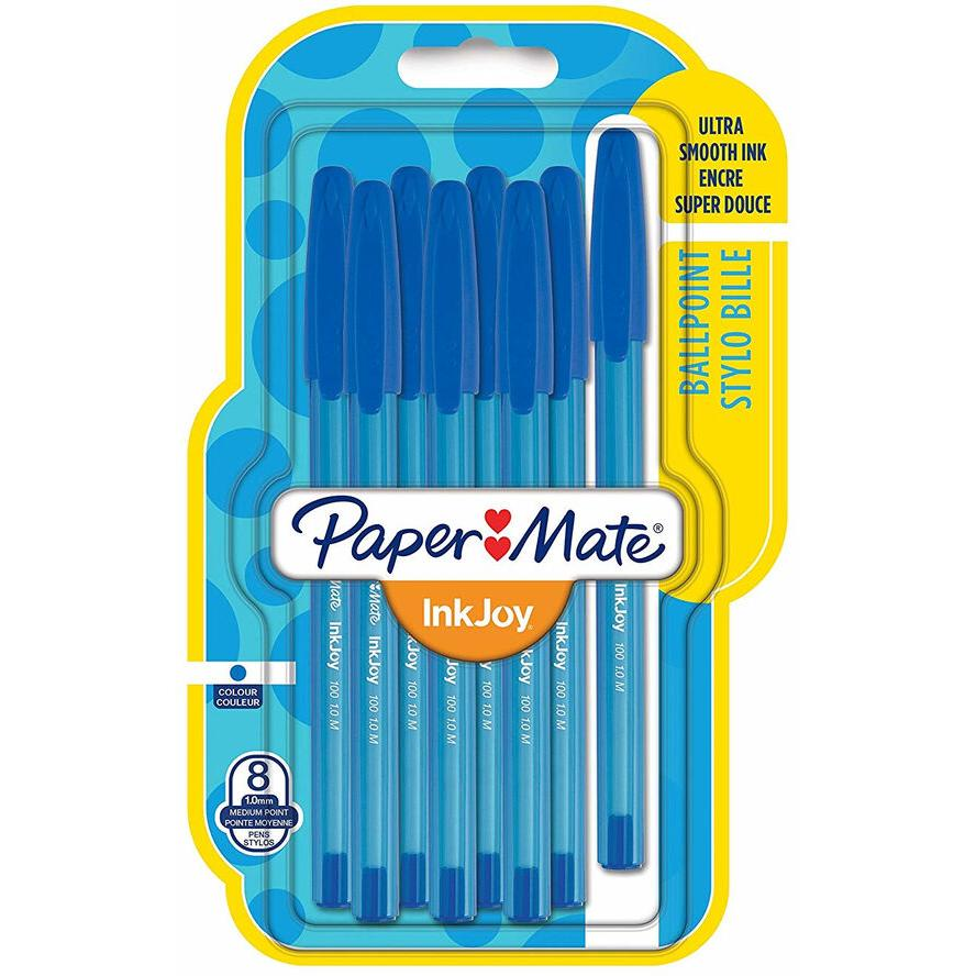 PAPER MATE Kugelschreiber InkJoy 100 Kappe 8St. M Blau (1956742) (1956742)