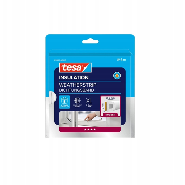 tesa D-Profil 05393-00100-01 Tömítőszalag tesamoll® Fehér (H x Sz) 6 m x 9 mm 6 m