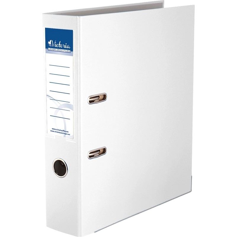 Victoria Basic iratrendező 75mm gerincvastagság, élvédő sínnel, A4 fehér (IDI75F) (IDI75F)