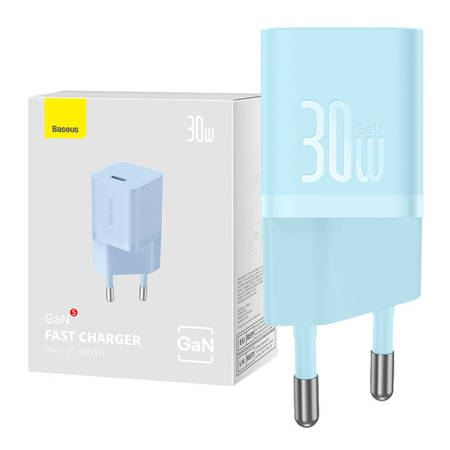 Baseus GaN5 Mini USB-C hálózati töltő 30W kék (CCGN070603) (CCGN070603)