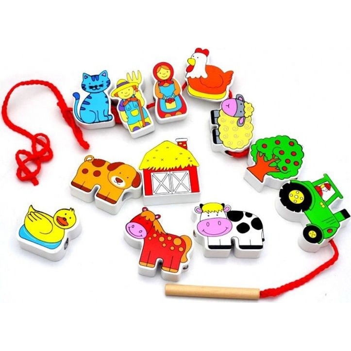 Fűzős játék fából - farm (6934510595487)