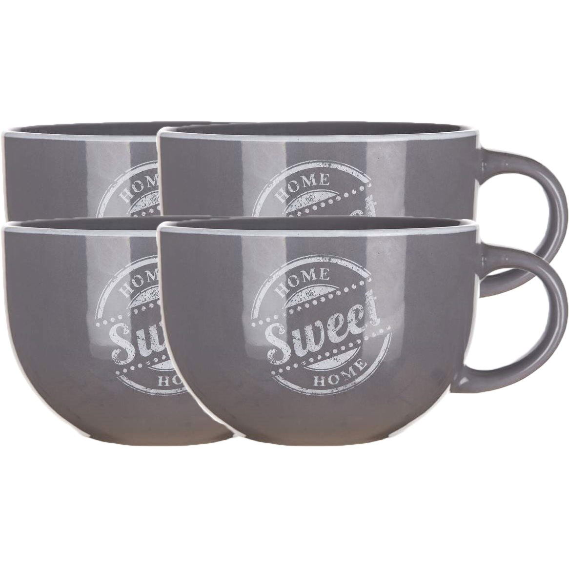 BANQUET SWEET HOME bögre kerámia jumbo 730 ml, szürke, 4 db (A18800)