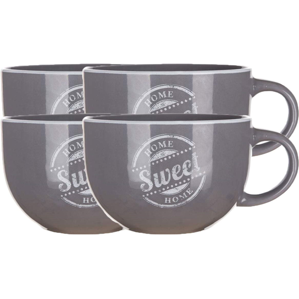 BANQUET SWEET HOME bögre kerámia jumbo 730 ml, szürke, 4 db