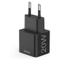 Бързо зарядно устройство Mini Hama, USB-C, Pd/Qualcomm®, 20W, Черен