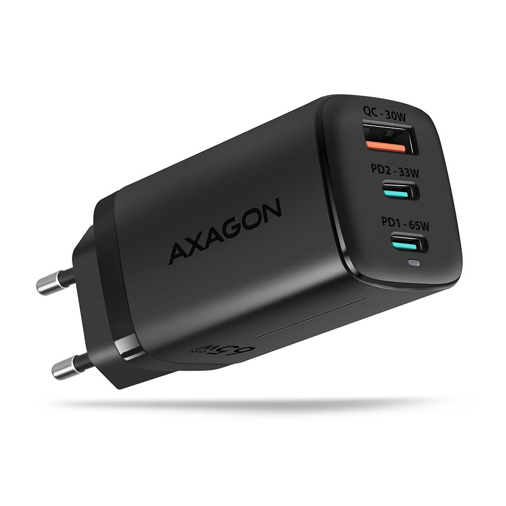 Axagon ACU-DPQ65 QC4 + USB-C PD hálózati töltő fekete (ACU-DPQ65)