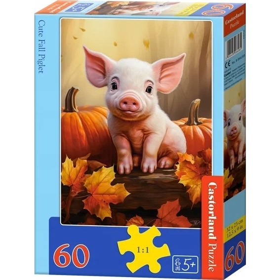  Castorland Puzzle 60 Cute Fall Piglet CASTOR