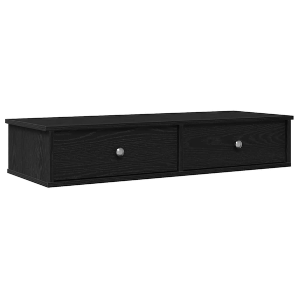  vidaXL vidaXL Półka ścienna z szufladami, czarna, 100x37,5x19 cm