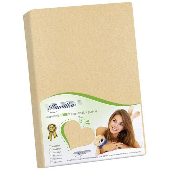 Bellatex Jersey lepedő, 220×200 cm, világosbézs