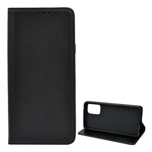 Tok álló, bőr hatású (FLIP, oldalra nyíló, asztali tartó funkció) FEKETE [Samsung Galaxy A72 5G (SM-A726F)] (5996591032320)