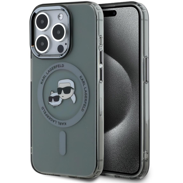 Zadní Kryt Karl Lagerfeld pro Apple iPhone 15 PRO IML Metal černá MagSafe