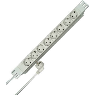 Hálózati elosztó 19 colos rack szekrénybe, 8 részes, fehér, Kopp 930804013 (930804013)