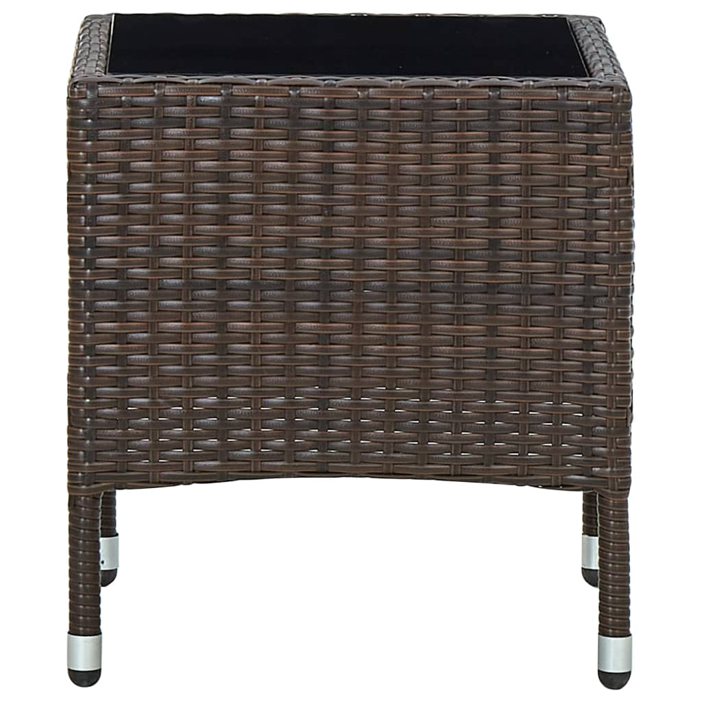 barna polyrattan kerti asztal 40 x 40 x 45 cm (45900)