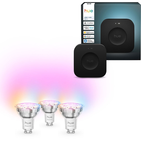 Philips Hue Bridge Pro + Philips Hue Essential White and Color Ambiance 4,7W 345 GU10, 3db