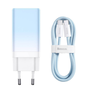 Baseus GaN3 Pro 2xUSB-C USB wall charger 65W 1m kábel kék (CCGP050103)