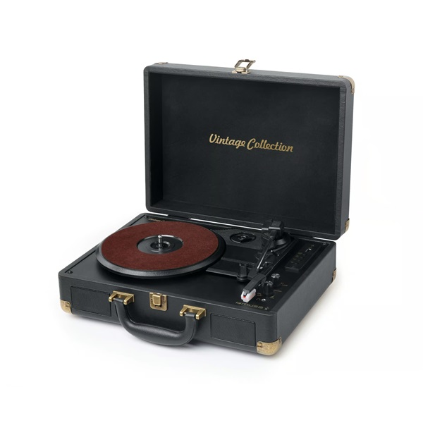 Muse MT-103 GD Bakelit Vinyl lemezjátszó hordozható kofferben - Fekete (MT-103 GD)