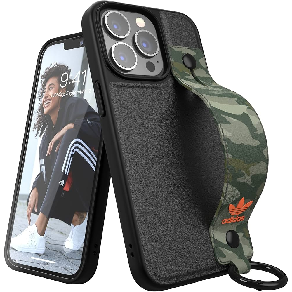 Adidas OR Hand Strap Case Apple iPhone 13 / 13 Pro Tok - Fekete/Zöld (47111)